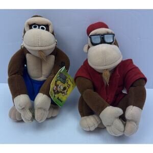 2 Vintage 2000 Funkee Munkees Beanbag Plush Ape Gorilla Stuffed Toy 6"